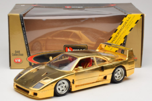Ferrari F40 Chrome Gold Limited Edition 250 pcs Bburago 1:18 3332-G1 Metall – Bild 8 von 8