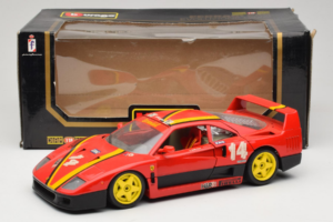 Ferrari F40 Evoluzione #14 L. Dalla Noce H&R Rot mit Gelben Rädern 1992 Bburago 1:18 3042-H1 Metall – Bild 8 von 8