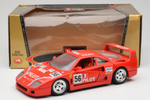 Ferrari F40 #56 Pilot Rot 1987 Bburago 1:18 3332-P2 Metall – Bild 8 von 8