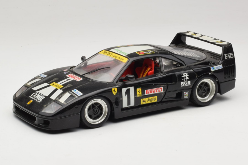 Ferrari F40 Pirelli Agip #1 Schwarz Bburago 1:18 3332-B1 Metall