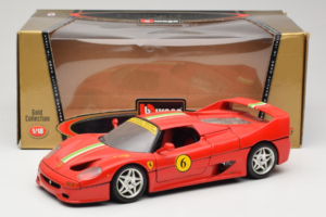 Ferrari F50 Coupe #6 Rot mit Italienischer Flagge Bburago 1:18 3382-P1 Metall – Bild 8 von 8
