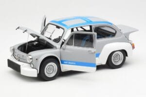 Fiat Abarth 1000 TCR Matt Grau Blaue Streifen AUTOart 1:18 72642 Metall – Bild 2 von 8