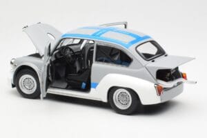 Fiat Abarth 1000 TCR Matt Grau Blaue Streifen AUTOart 1:18 72642 Metall – Bild 5 von 8