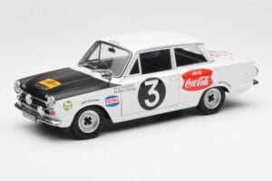 Ford Cortina Mk1 #3 P. Hughes / B. Young African Safari Rally 1964 AUTOart 1:18 86428 Metall