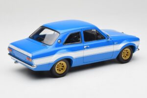 Ford Escort Mk1 RS 1600 Blau Weiss Streifen Minichamps 1:18 100688102 Metall – Bild 3 von 8