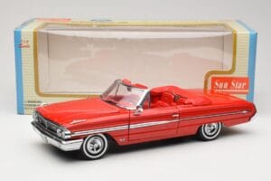 Ford Galaxie 500 Cabriolet Rot Sun Star 1:18 1420 Metall – Bild 8 von 8