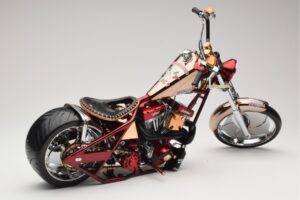 Harley-Davidson West Coast Choppers Diablo Soft Tail Gold Rot Minichamps 1:5 JJ04-05-03 Metall – Bild 2 von 6