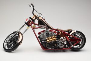 Harley-Davidson West Coast Choppers Diablo Soft Tail Gold Rot Minichamps 1:5 JJ04-05-03 Metall – Bild 3 von 6
