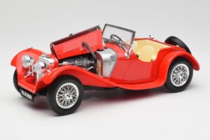 Jaguar SS 100 Rot Bburago 1:18 3006-M1 Metall – Bild 2 von 8