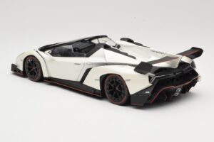 Lamborghini Veneno Roadster Weiss Mit Roter Linie Kyosho 1:18 C09502W Metall – Bild 5 von 6