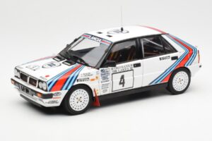 Lancia Delta HF 4WD #4 M. Alen / I. Kivimaki Martini Rally 1000 Lakes 1987 Kyosho 1:18 08960B Metall