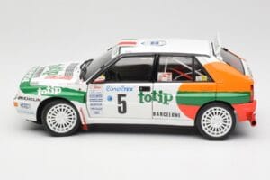 Lancia Delta HF Integrale Evo II Totip #5 A. Aghini / S. Farnocchia Rally Monte Carlo 1993 Kyosho 1:18 08348F Metall – Bild 4 von 8