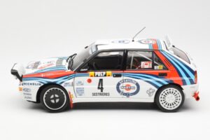 Lancia Delta HF Integrale Evo Martini #4 D. Auriol / B. Occelli Winner Rally Monte Carlo 1992 Kyosho 1:18 08348A Metall – Bild 4 von 8