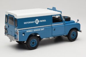 Land Rover Series III 109 Soft Top Motorway Patrol Blau Eagles Race 1:18 4403 Metall – Bild 3 von 8
