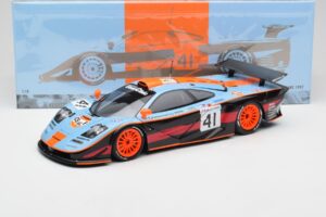 McLaren F1 GTR Gulf #41 P. Gounon / S. Oloffson 24 Hours of Le Mans 1997 Minichamps 1:18 530133741 Metall – Bild 8 von 8