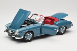 Mercedes 190 SL W121 Blau Minichamps 1:18 103037033 Metall – Bild 2 von 8