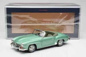 Mercedes 190 SL W121 Hellgrün Metallic Norev 1:18 183401 Metall – Bild 9 von 9