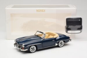 Mercedes 190 SL W121 Middle Blue Norev 1:18 183403 Metall – Bild 8 von 8