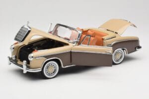 Mercedes 220 SE W128 Cabriolet Bronze Rot Sun Star 1:18 3572 Metall – Bild 2 von 8