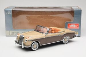 Mercedes 220 SE W128 Cabriolet Bronze Rot Sun Star 1:18 3572 Metall – Bild 8 von 8