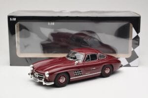 Mercedes 300 SL W198 Gullwing Dunkelrot Minichamps 1:18 110037218 Metall – Bild 8 von 8