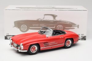 Mercedes 300 SL W198 Roadster Rot Mit Hardtop Minichamps 1:18 180039041 Metall – Bild 8 von 8