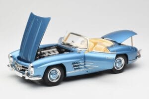 Mercedes 300 SL W198 Roadster Hardtop Light Blue Metallic Minichamps 1:18 180039042 Metall – Bild 2 von 9