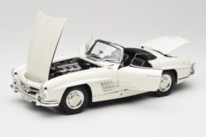 Mercedes 300 SL W198 Roadster Weiss Mit Softtop Minichamps 1:18 180039034 Metall – Bild 2 von 9