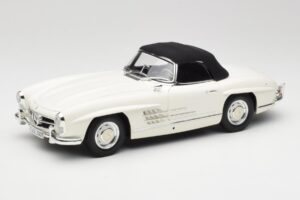 Mercedes 300 SL W198 Roadster Weiss Mit Softtop Minichamps 1:18 180039034 Metall – Bild 3 von 9