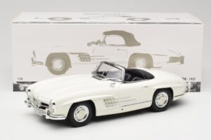 Mercedes 300 SL W198 Roadster Weiss Mit Softtop Minichamps 1:18 180039034 Metall – Bild 9 von 9