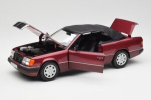 Mercedes 300CE-24 A124 Cabriolet Almandine Rot Metallic Norev 1:18 B66040616 Metall – Bild 2 von 8