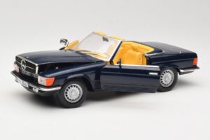 Mercedes 350 SL R107 Dunkelblau Sun Star 1:18 MB003 Metall – Bild 2 von 8