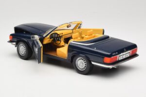 Mercedes 350 SL R107 Dunkelblau Sun Star 1:18 MB003 Metall – Bild 5 von 8