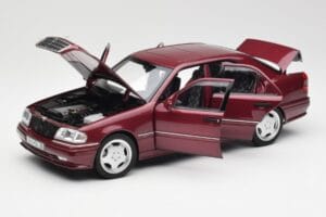 Mercedes AMG C36 W202 Almandine Rot Norev 1:18 B66040706 Metall – Bild 2 von 8