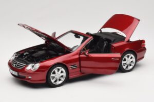 Mercedes SL 500 R230 Red Metallic Limitierte Auflage Norev 1:18 183841 Metall – Bild 2 von 8