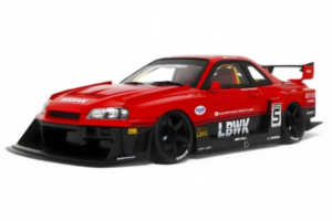 Nissan Skyline ER34 LB Super Silhouette Active Red GT Spirit 1:18 GT570 Resin – Bild 2 von 2