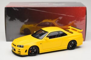 Nissan Skyline GT-R R34 Customized Version Gelb MotorHelix 1:18 M83412 Metall – Bild 8 von 8