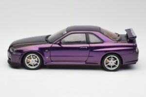 Nissan Skyline GT-R R34 V-Spec Midnight Lila AUTOart 1:18 77305 Metall – Bild 4 von 8