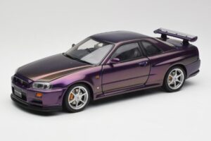 Nissan Skyline GT-R R34 V-Spec Midnight Lila AUTOart 1:18 77305 Metall