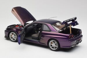 Nissan Skyline GT-R R34 V-Spec Midnight Lila AUTOart 1:18 77305 Metall – Bild 5 von 8