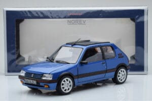 Peugeot 205 GTi 1.9 Mit Glasschiebedach Miami Blau Norev 1:18 184844 Metall – Bild 8 von 8