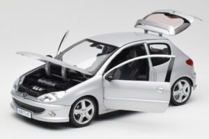 Peugeot 206 RC Aluminium Silber Norev 1:18 184726 Metall – Bild 2 von 8