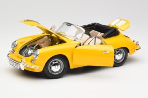 Porsche 356B Cabriolet Gelb Bburago 1:18 3031 Metall – Bild 2 von 8