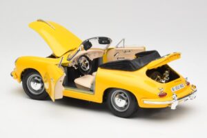 Porsche 356B Cabriolet Gelb Bburago 1:18 3031 Metall – Bild 5 von 8