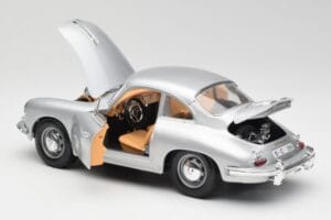 Porsche 356B Silber & Braunes Interieur Bburago 1:18 3021-M2 Metall – Bild 5 von 8
