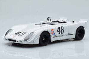 Porsche 908/02 #48 S. McQueen / P. Revson 12 Hours of Sebring 2nd Place Post Race Version 1970 AUTOart 1:18 87072 Metall