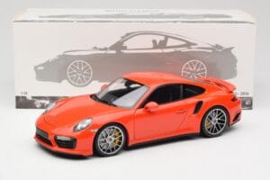 Porsche 911 991 Turbo S Lava Orange Minichamps 1:18 110067120 Metall – Bild 8 von 8