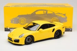 Porsche 911 991 Turbo S Gelb Mit Schwarzen Felgen Minichamps 1:18 110062321 Metall – Bild 8 von 8