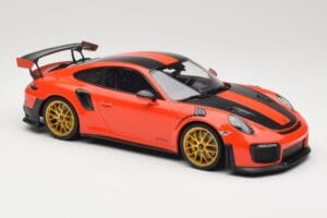 Porsche 911 991.2 GT2 RS Orange Weissach Package Goldene Felgen Minichamps 1:18 155068305 Metall – Bild 4 von 6