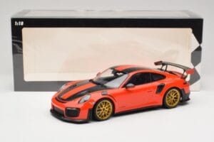 Porsche 911 991.2 GT2 RS Orange Weissach Package Goldene Felgen Minichamps 1:18 155068305 Metall – Bild 6 von 6